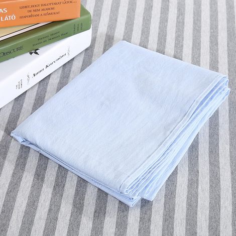 Housse de canapé de massage/spa en coton doux avec ouverture pour le visage, bleu clair, pour salon de beauté, massage et spa.