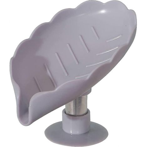 Porte-savon en forme de feuille - Porte-savon - Porte-savon de douche - Porte-savon de bain (Gris) (1/4)