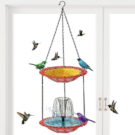 Fontaine Solaire pour Oiseaux avec Bassin Cascade Résistant aux Intempéries  Fontaine Oiseau Solaire pour Terrasse Jardin Piscine Balcon Cour Extérieure Aménagement Paysag (1/5)