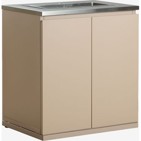 SKLUM Außenküchenmodul mit Spüle aus Rivana-Stahl Beige Tapioca (1/5)