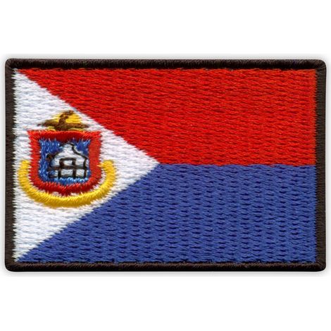 Flaggenaufnäher von Sint Maarten – 5 cm – zum Aufnähen – gestickter Aufnäher/Abzeichen/Emblem