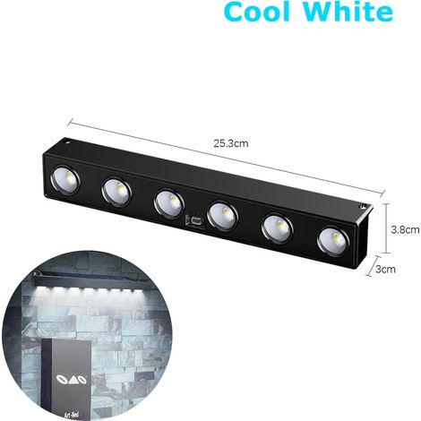 (6 LED blanc froid) Appliques solaires murales extérieures étanches, compatibles avec les clôtures, les panneaux de jardin, les porches, les terrasses et les balcons. Lampe blanc chaud. (1/5)