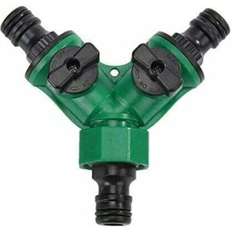 3/4"Y Distributeur 2 Voies pour Tuyaux d'arrosage, Répartiteur d'eau pour Tous Les Robinets, Universel, Réglable (1/5)