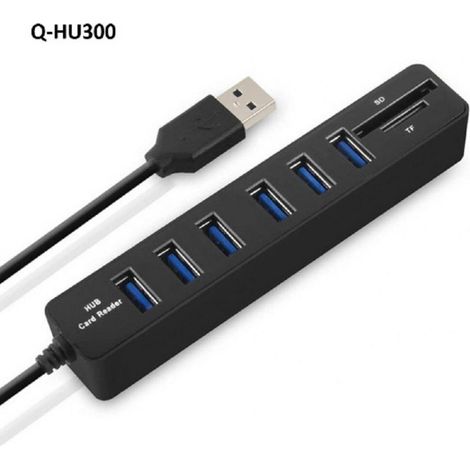 Andowl - Hub Usb 3.0 A 8 Porte Con Slot Per Schede Sd Tf Computer Laptop Hi-speed Q-hu300 - (1/4)