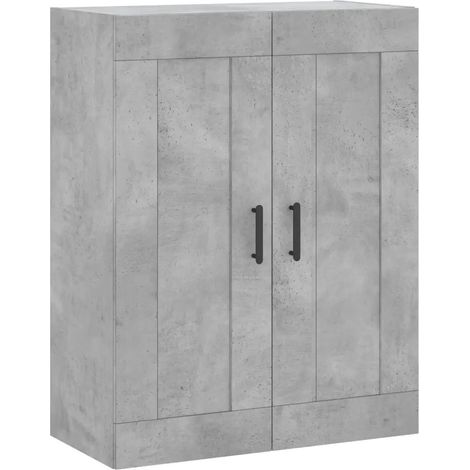 Elegante armadio da parete portaoggetti 69,5 x 34 x 90 cm design moderno per soggiorno camera da letto in legno grigio cemento 020048920