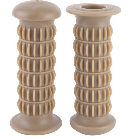 Poignées universelles antidérapantes en caoutchouc anti-vibrations pour guidon de moto de 25 à 28 mm, marron clair (1/5)