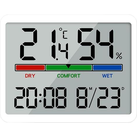 Online Store – Hygromètre numérique intérieur – Moniteur de température et d'humidité – Affichage de l'heure et date – Réponse rapide toutes les 10s (1/5)