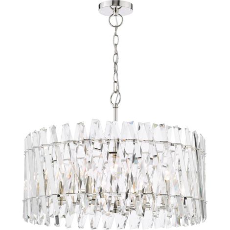 Dar Entwine Suspension Entwine à 8 lumières, nickel poli et cristal (1/5)
