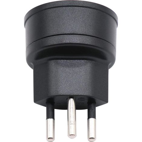 Adaptador JSSEVN de 2 pines a conector de 3 pines DE/FR/IT/ES para visitantes de Francia/Alemania (2 unidades, negro + blanco) (1/5)