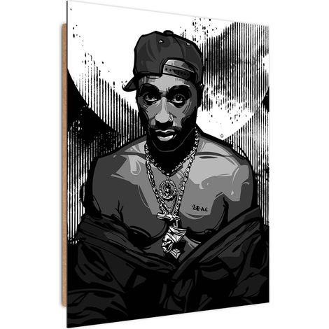 Tableau bois roi rap - 40 x 60 cm (1/5)