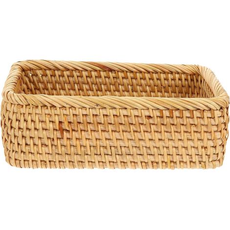 de bureau SECFOU en rotin tressé à la main idéal pour ranger (1/5)