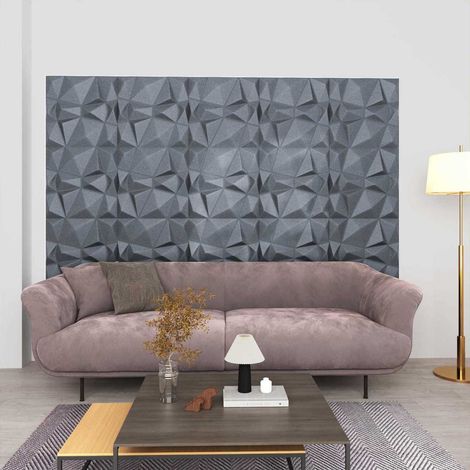 Wandpaneele 48 pcs Diamant Grau 50 x 50 cm XPS Schaum
