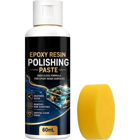 de Polissage Pour Résine Époxy Pâte À Polir Et À Poncer Longue Durée 60 ml  Avec Éponge Et Anti-Rayures Bijoux Pendentifs Ornements Figurines Et (1/5)