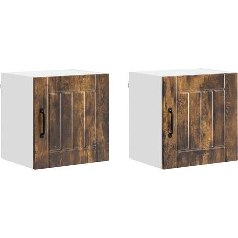 Maison Exclusive - Armario de Pared LUCCA 2 pcs Roble Ahumado 40