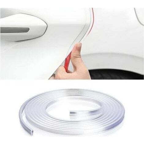 [JAMAIS UTILISÉ] Bande décorative en caoutchouc anti-collision en forme de U, 5 mètres, pour protection anti-collision de portière de voiture, transparente (1/4)