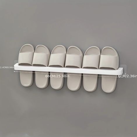 Étagère à chaussures murale - Rangement en plastique sans bois ni électricité pour chaussons et chaussures, idéal pour la salle de bain, la chambre, la maison et la chambre d'étudiant L (1/5)