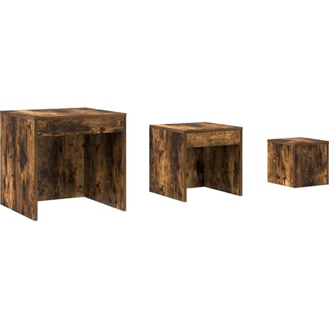 Maison Exclusive - Mesas apilables 3 pzas madera contrachapada ro (1/5)