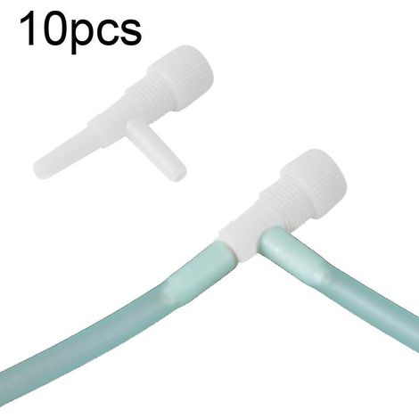 Lot de 10 vannes de régulation à 3 voies en plastique pour pompe à air d'aquarium (blanches) (1/3)