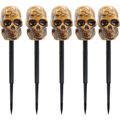 Lampes de sol décoratives élégantes en forme de citrouilles, de crânes et de fantômes pour Halloween, idéales pour les parcs, les pelouses et les terrasses. (1/5)