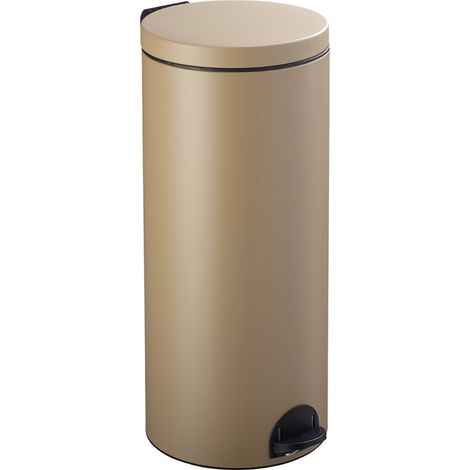 Poubelle à pédale Sanelia - seau antibactérien - 30l - beige gris - RAL 1019 (1/2)