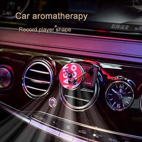 Diffuseur De Parfum De Voiture, Diffuseur De Parfum Tourne-disque Vintage,avec clip de ventilation 6 tablettes d'aromathérapie (1/4)