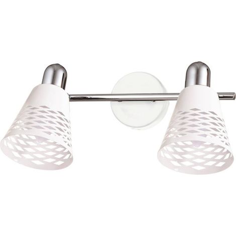 Applique Candellux Discovery bianco cromo doppia 2xE14 in metallo (1/2)
