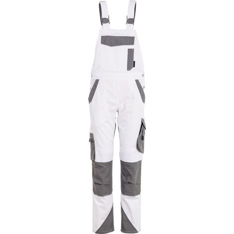 Planam Norit Damen Latzhose weiß/zink 44 (1/4)
