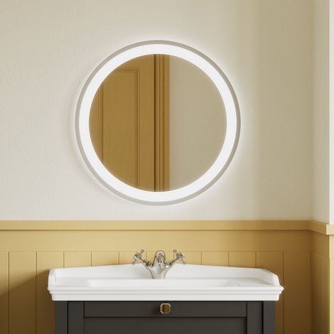 Signature Leonardo Round Back-Lit LED Bathroom Mirror with Demister Pad 600mm Diameter (1/5)
