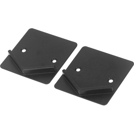 2 Pcs Support Barre de Rideau de Douche Extrémité Carrée Fixation Murale Accessoire Salle de Bain Noir (1/5)