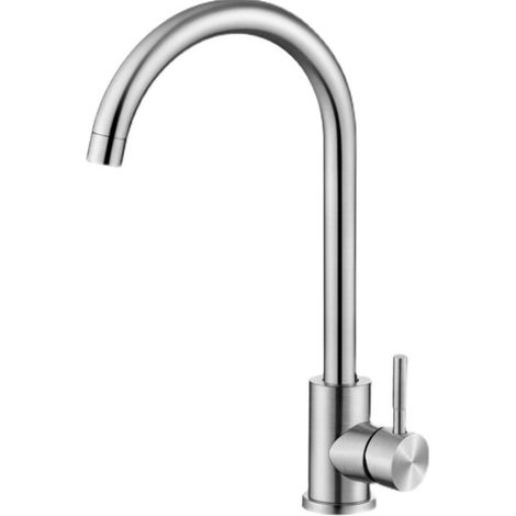 [NEVER USED] Kitchen Faucet, Single Handle Hot and Cold Mixer Tap, 360° Swivel, High Water Outlet, Stainless Steel