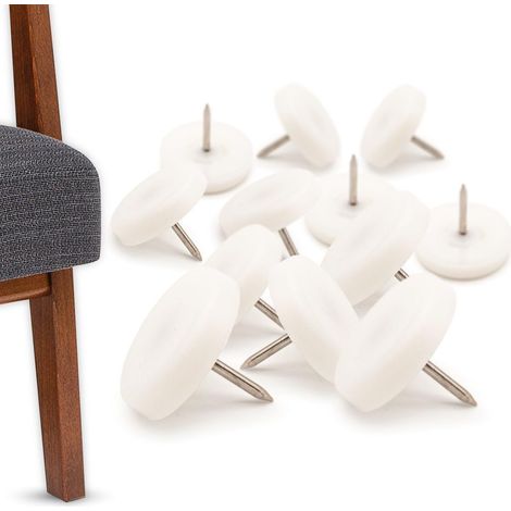 Patin Chaise a clouer Rond Ø 15 mm, 5 mm d'épaisseur, Glisseur Dessous de Chaise Anti Bruit, Tampon Patins de chaises avec Clou, Patins pour chaises de Jardin (1/5)