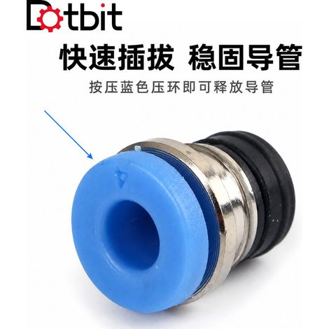 Accessoires pour imprimante 3D ECAS04 Tête de vanne pneumatique en téflon Connecteur pneumatique Bowden à connexion rapide (lot de 10) (1/4)