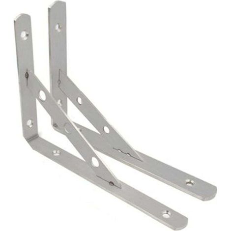 Support d'angle d'angle en Métal, 2 Pièces Support D'étagère 90 ° pour étagère d'angle,Support D'étagère étagère Murale,équerre De Support D'étagère Acier Inoxydable,300mm (1/4)