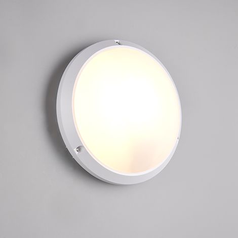 Applique plafonnier extérieur blanc rond Ø27 cm IP65 E27 (1/3)