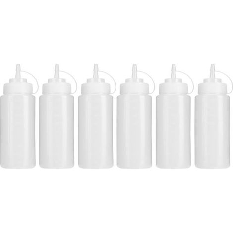 Bouteille à presser, 6 Pcs 480 ml Sauce tomate Bouteille à vinaigrette Distributeur de vinaigrette Fournitures de cuisine (1/4)