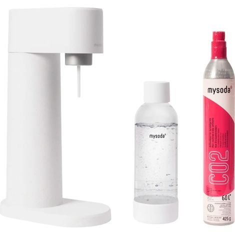 mysoda Sprudelmacher Weiß Design Holz 1 Liter