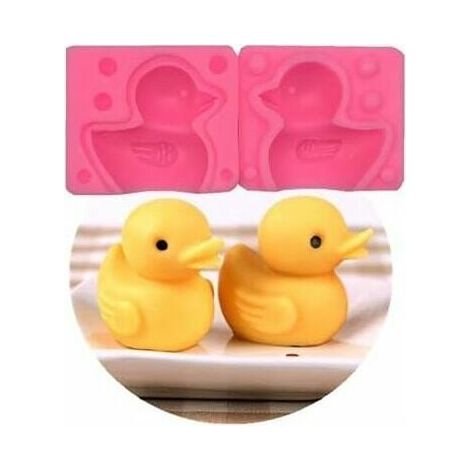 3D Duck Silicone Mold for DIY Cupcake Cake Pudding Chocolate Jelly Shots Fondant Mold, Ice Cube Crystal (1/3)