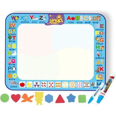 Tapis De Dessin A Eau - 120 X 90 Cm - Pour Enfants A Partir De 12 Mois - Non Salissant Reutilisable - 1 Piece (1/4)