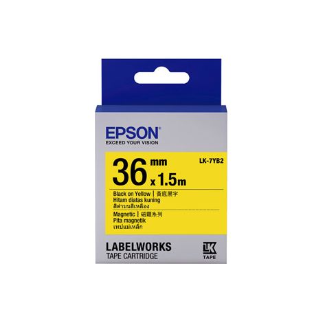 Epson LabelWorks LK-7YB2 Noir sur jaune Rouleau (3,6 cm x 1,5 m) 1 rouleau(x) étiquettes magnétiques