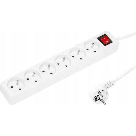 Blow PR-670WSP prise d'extension blanche 6 prises 2500W