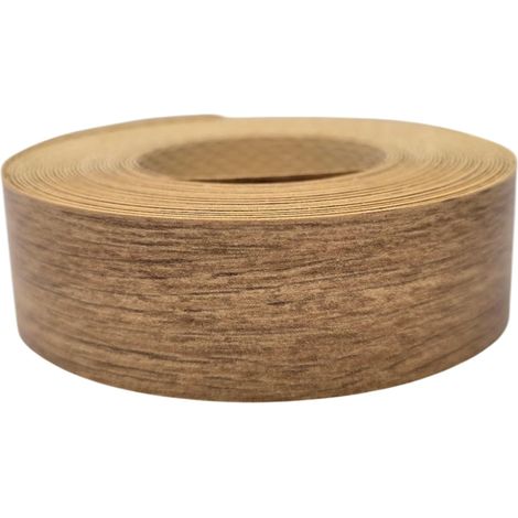 Bande de chant thermocollante 21mm x 5m épaisseur 0,50mm Mélaminé Facile à Appliquer Bricolage Étagère Meuble Panneau Bois Durable, Chêne Kraft