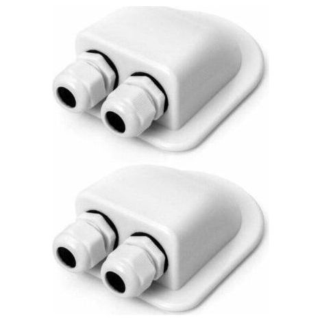 2PCS Roof Pass-Through IP68 Waterproof Solar Cable Gland Weatherproof Double Cable Entry Box, Caravan and Boat ABS Cable Gland, White (1/5)
