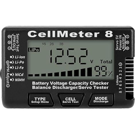 Testeur de batterie, testeur de tension de batterie, rétroéclairage LCD, testeur de capacité de batterie-9X5.8cm-Black (1/3)