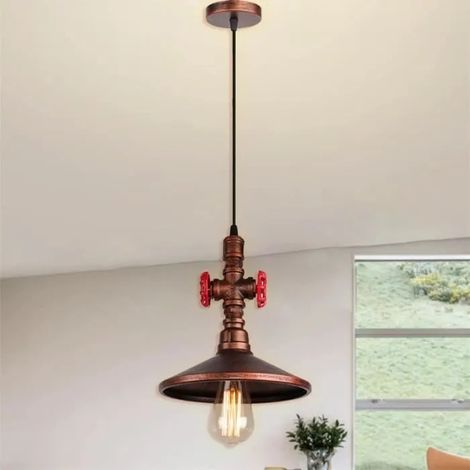 U-Do Lustre Suspension Créatif style Vintage Lampe en Fer Cuivre Rouge Lustre Plafonnier de Qualité décoration Salon Cuisine (1/4)