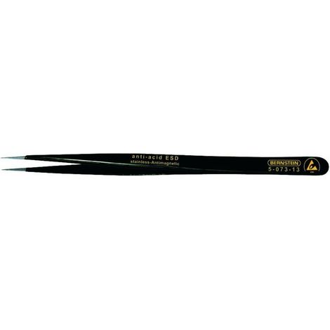 BERNSTEIN Tools for Electronics 5-073-13 Pince brucelle CMS SS SA-ESD très pointue, effilée 140 mm