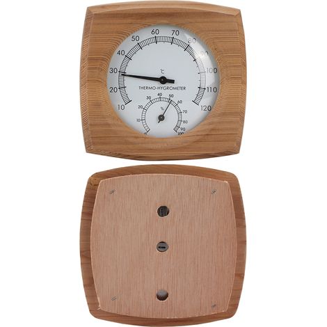 Thermomètre-hygromètre 2 en 1 en bois pour intérieur, accessoires pour sauna et hammam (1/5)