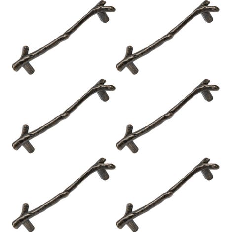 Maniglie per cassetti vintage in lega di zinco – Set di 6 grandi maniglie decorative con design a ramo d'albero per mobili e armadi