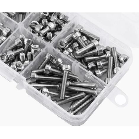 Ensemble de vis pour support mural TV et meuble TV, 120pcs 6/8/10/12/16/20 Vis à tête cylindrique en acier inoxydable Kit (1/4)