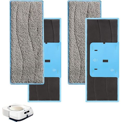 SHINING HOUSE Packung mit 4 Tüchern für iRobot Braava Jet M6134, waschbare Mopps, Ersatz-Reinigungstücher, wiederverwendbare Mops, Mikrofasertücher, Produkte und Zubehör (1/5)