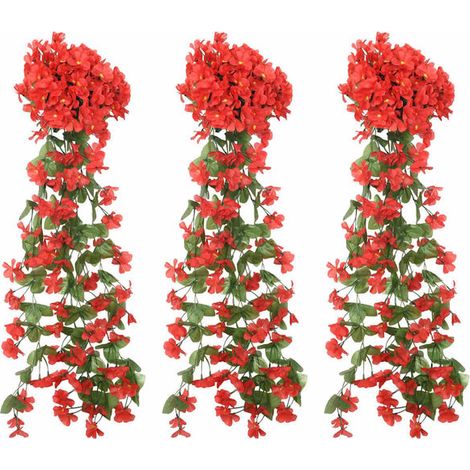Couronne de fleurs rouges en trois parties, 85 cm (1/5)